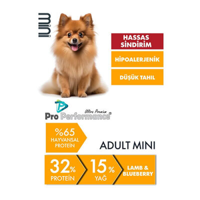 Pro Performance Kuzulu ve Yaban Mersinli Küçük Irk Yetişkin Köpek Maması 2 Kg - 3