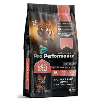 Pro Performance Mother Baby Kitten Somonlu ve Pirinçli Anne Yavru Kedi Maması 15 Kg - 1