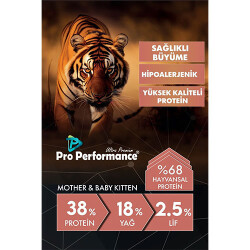Pro Performance Mother Baby Kitten Somonlu ve Pirinçli Anne Yavru Kedi Maması 15 Kg - 3