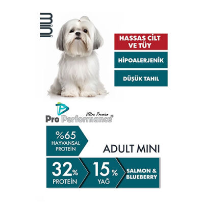 Pro Performance Somonlu ve Yaban Mersinli Küçük Irk Yetişkin Köpek Maması 7 Kg - 2