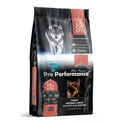 Pro Performance Somonlu ve Yaban Mersinli Orta ve Büyük Irk Yavru Köpek Maması 12 Kg - Pro Performance
