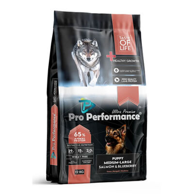Pro Performance Somonlu ve Yaban Mersinli Orta ve Büyük Irk Yavru Köpek Maması 12 Kg - 1
