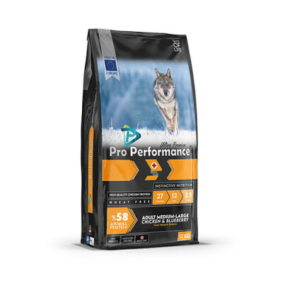 Pro Performance Tavuklu ve Yaban Mersinli Orta ve Büyük Irk Yetişkin Köpek Maması 12 Kg - 1