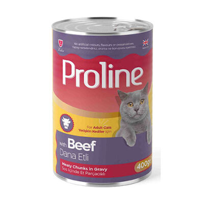 Proline Dana Etli Sos İçinde Gravy Yetişkin Kedi Konservesi 6 Adet 400 Gr - 1