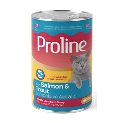 Proline Somonlu ve Alabalıklı Sos İçinde Gravy Yetişkin Kedi Konservesi 24 Adet 400 Gr - Proline