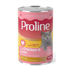 Proline Tavuklu ve Ciğerli Pate Yetişkin Kedi Konservesi 24 Adet 395 Gr - Proline