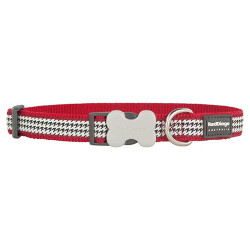 Reddingo Fang It Desenli Kırmızı Köpek Boyun Tasması Small 15 Mm 24-36 Cm - Reddingo