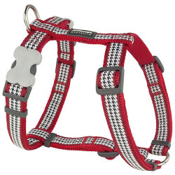 Reddingo Fang It Desenli Kırmızı Köpek Göğüs Tasması Large 25 Mm - Reddingo