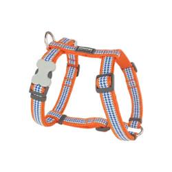 Reddingo Fang It Desenli Turuncu Köpek Göğüs Tasması Medium 20 Mm - Reddingo