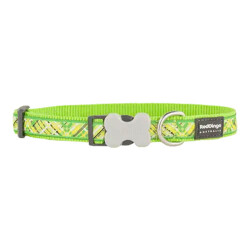 Reddingo Flanno Desenli Lime Köpek Boyun Tasması Medium 20 Mm 31-47 Cm - Reddingo
