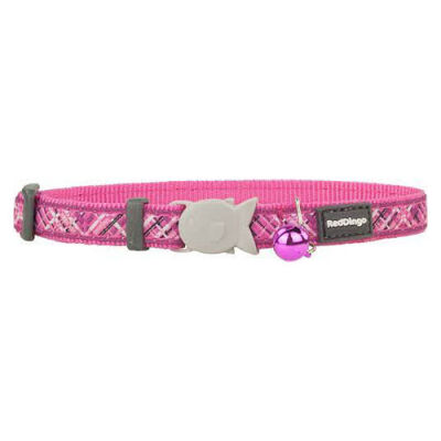 Reddingo Flanno Desenli Pembe Kedi Boyun Tasması 12 Mm - 1