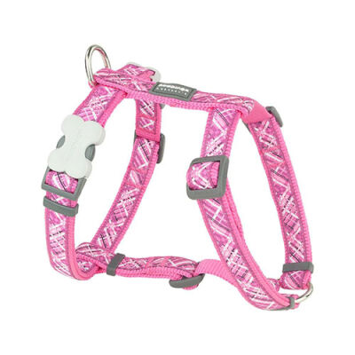 Reddingo Flanno Desenli Pembe Köpek Göğüs Tasması Large 25 Mm - 1
