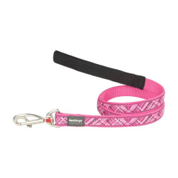 Reddingo Flanno Desenli Pembe Köpek Uzatma Tasması Medium 20 Mm 1,2 Mt - Reddingo