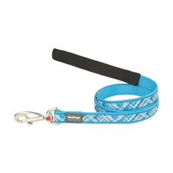Reddingo Flanno Desenli Turkuaz Köpek Uzatma Tasması Large 25 Mm 1,2 Mt - Reddingo