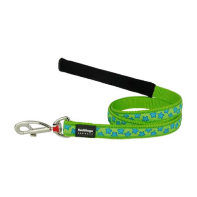 Reddingo Lime Üzerine Turkuaz Yıldızlı Köpek Uzatma Tasması Medium 20 Mm 1,2 Mt - 1