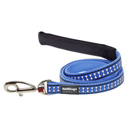 Reddingo Reflektörlü Kemik Desenli Mavi Köpek Uzatma Tasması Large 25 Mm 1,2 Mt - Reddingo