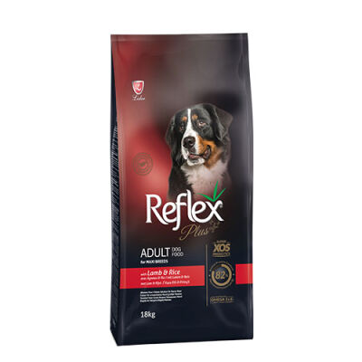 Reflex Plus Büyük Irk Kuzulu ve Pirinçli Yetişkin Köpek Maması 18 Kg - 1