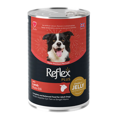 Reflex Plus Jöle İçinde Et Parçacıklı Kuzu Etli Yetişkin Köpek Konservesi 400 Gr - 1
