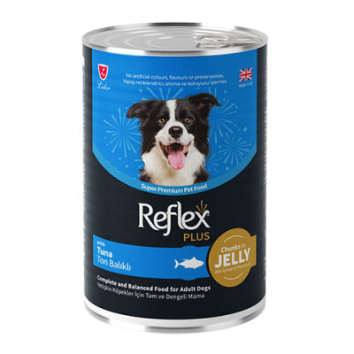 Reflex Plus Jöle İçinde Et Parçacıklı Ton Balıklı Yetişkin Köpek Konservesi 400 Gr - 1