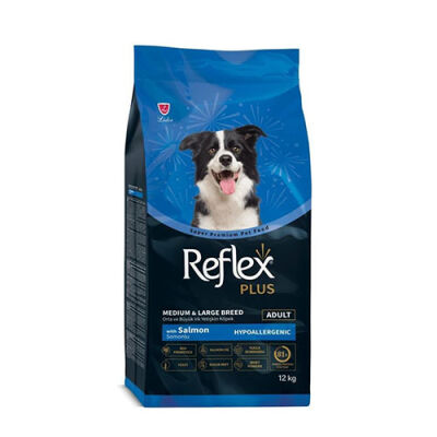 Reflex Plus Orta ve Büyük Irk Somonlu Yetişkin Köpek Maması 12 Kg - 1