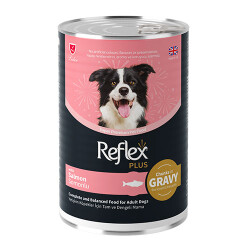 Reflex Plus Sos İçinde Et Parçacıklı Somonlu Yetişkin Köpek Konservesi 400 Gr - Reflex Plus