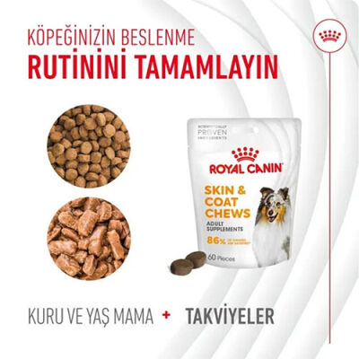Royal Canin Skin Coat Chews Deri ve Tüy Sağlığını Destekleyen Yetişkin Köpek Ödül Maması 240 Gr - 3