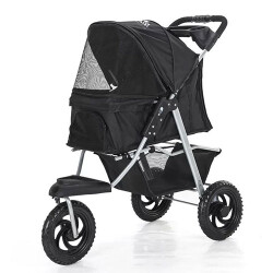 Royalist DTC-803 3 Tekerlekli Kedi Köpek Arabası Siyah 77x43x94 Cm - Royalist
