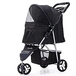 Royalist DTC-803 3 Tekerlekli Kedi Köpek Arabası Siyah 77x43x94 Cm - Royalist