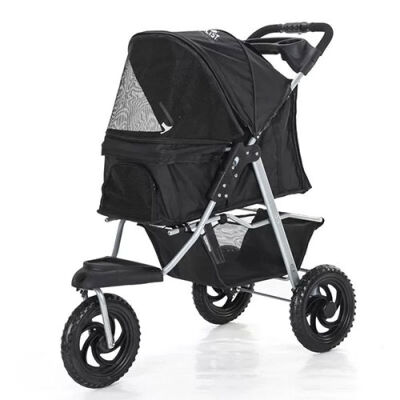 Royalist DTC-803 3 Tekerlekli Kedi Köpek Arabası Siyah 77x43x94 Cm - 1