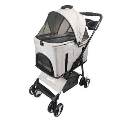 Royalist DTC-804FK Katlanabilir Kedi Köpek Taşıma Arabası Gri 70x47x100 Cm - 1
