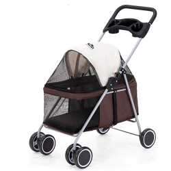 Royalist DTC-807 Katlanabilir Kedi Köpek Arabası Kahverengi 80x50x103 Cm - Royalist