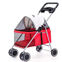 Royalist DTC-807 Katlanabilir Kedi Köpek Arabası Kırmızı 80x50x103 Cm - Royalist