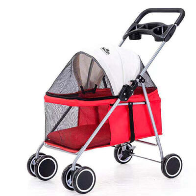 Royalist DTC-807 Katlanabilir Kedi Köpek Arabası Kırmızı 80x50x103 Cm - 1
