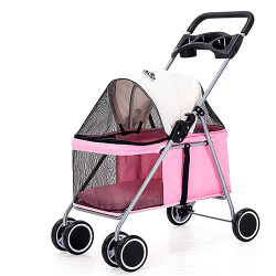 Royalist DTC-807 Katlanabilir Kedi Köpek Arabası Pembe 80x50x103 Cm - Royalist
