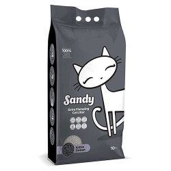 Sandy Aktif Karbonlu Ekstra Topaklanan Gri Sodyum Bentonit Kedi Kumu 10 kg - Sandy