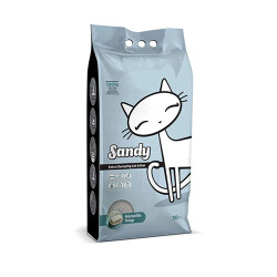 Sandy Marsilya Sabunu Kokulu Tozsuz Ekstra Topaklanan Gri Sodyum Bentonit Kedi Kumu 10 kg - Sandy