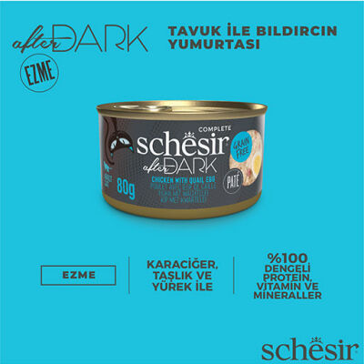 Schesir After Dark Pate Tavuk Etli ve Bıldırcın Yumurtalı Tahılsız Yetişkin Kedi Konservesi 12 Adet 80 Gr - 2