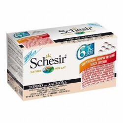 Schesir Multipack Ton Balıklı ve Somonlu Yetişkin Kedi Konservesi 6 Adet 50 Gr - Schesir