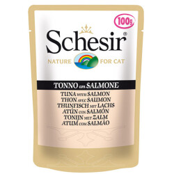 Schesir Pouch Ton Balıklı ve Somonlu Yetişkin Kedi Konservesi 85 Gr - Schesir