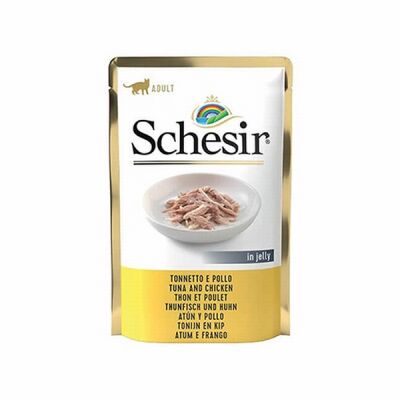 Schesir Pouch Ton Balıklı ve Tavuklu Jelly Yetişkin Kedi Konservesi 6 Adet 85 Gr - 1