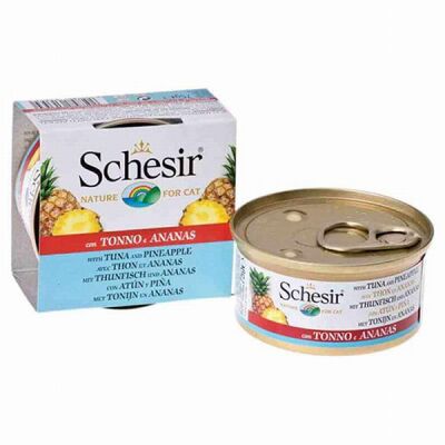 Schesir Ton Balıklı ve Ananaslı Yetişkin Kedi Konservesi 6 Adet 75 Gr - 1