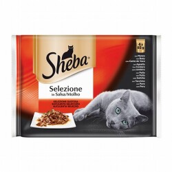 Sheba Pouch Multipack Etli Seçenekli Yetişkin Kedi Konservesi 4x85 Gr - Sheba