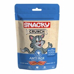 Snacky Crunch Anti-Age Yaşlanma Karşıtı Somonlu Kedi Ödülü 10x60 Gr - Snacky