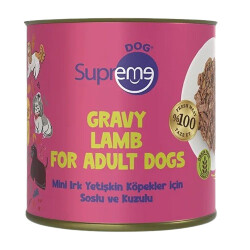 Supreme Dog Sos İçinde Kuzulu Mini Irk Yetişkin Köpek Konservesi 200 Gr - Supreme