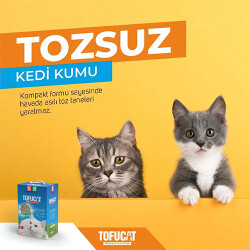 TofuCat Tuvalete Atılabilen Koku Hapsedeci Topaklanan Doğal Kedi Kumu 2 Adet 8 Lt - 3