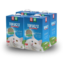 TofuCat Tuvalete Atılabilen Koku Hapsedeci Topaklanan Doğal Kedi Kumu 4 Adet 8 Lt - Tofucat