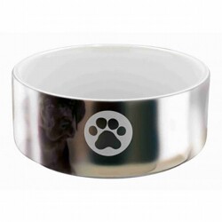 Trixie Gümüş Rengi Köpek Seramik Mama Su Kabı 0,3 Lt 12 Cm - Trixie