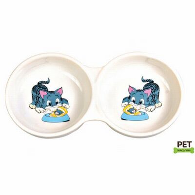 Trixie İkili Porselen Kedi Mama Su Kabı 2x0,15 Lt - 1