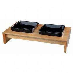 Trixie İkili Seramik Kedi Köpek Mama Su Kabı 2x0,2 Lt 28x5x15 Cm - Trixie