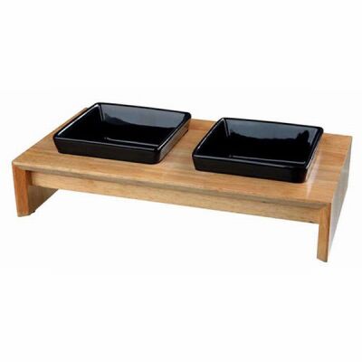 Trixie İkili Seramik Kedi Köpek Mama Su Kabı 2x0,2 Lt 28x5x15 Cm - 1